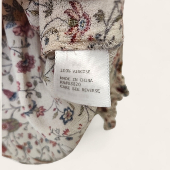 Cynthia Rowley S Floral 3/4 Sleeve Blouse - Picture 3 of 5